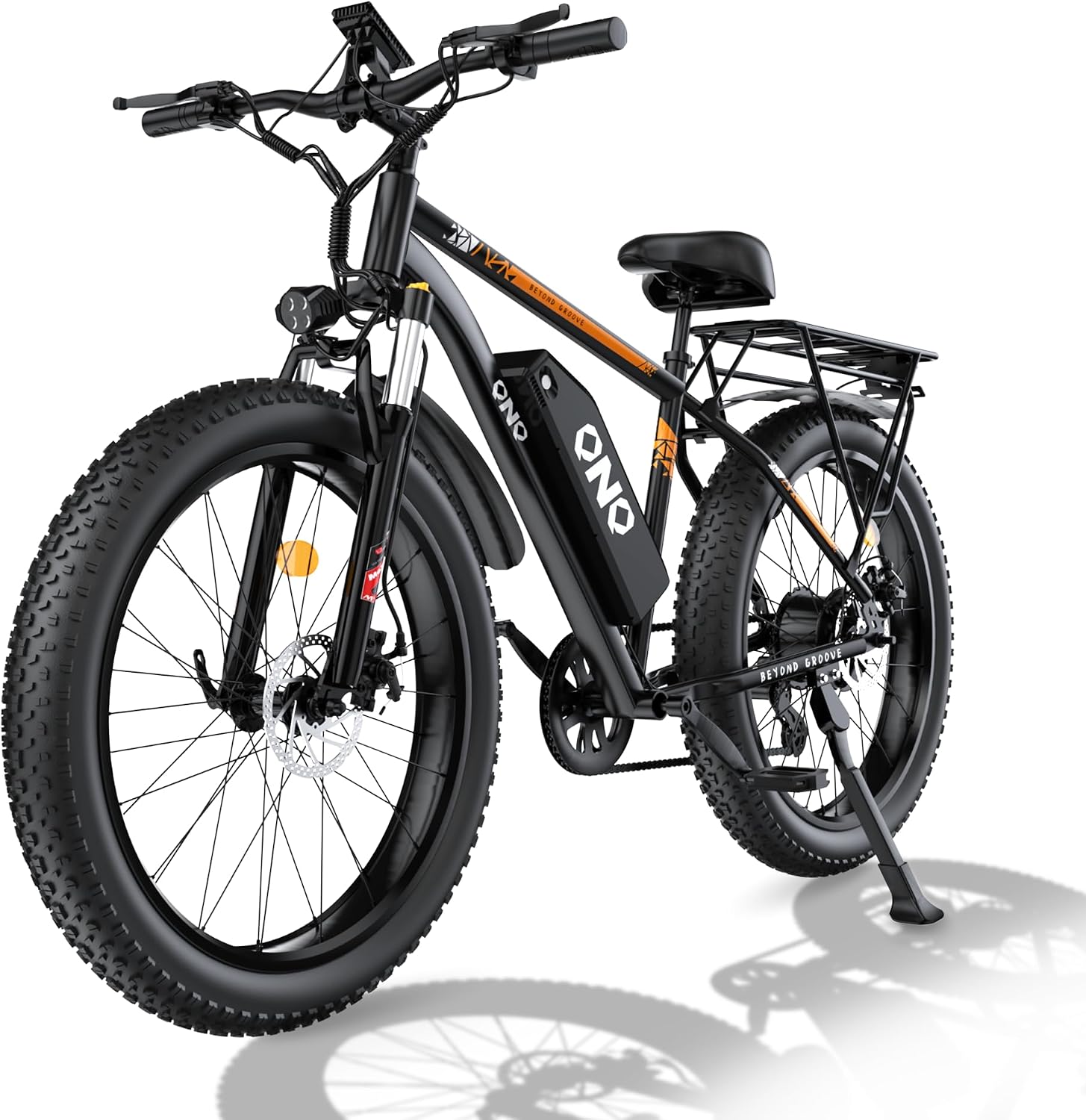 QnQ Electric Bike for Adults, Powerful 2000W Peak Motor, 26" Tires, 34MPH & 60 Miles Long Range, 48V 15Ah Removable Battery, Lockable Suspension, Electric Mountain Ebikes for Adults and Teens
