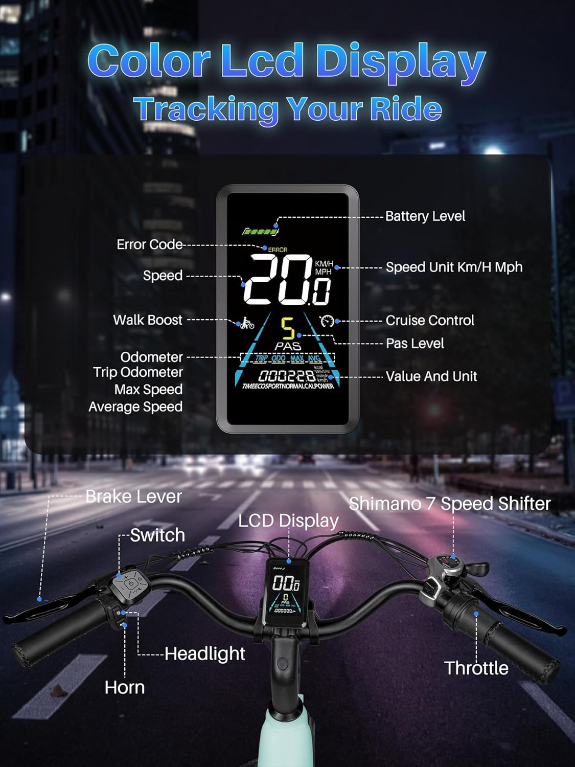 Likebike MY2 Electric Bike for Adults with 1500W Peak Motor,48V 15AH Removable Battery Max 85Miles & 28MPH,26” Electric Mountain Bike with 7 Speed Gear,Front Fork Suspension for Ebike