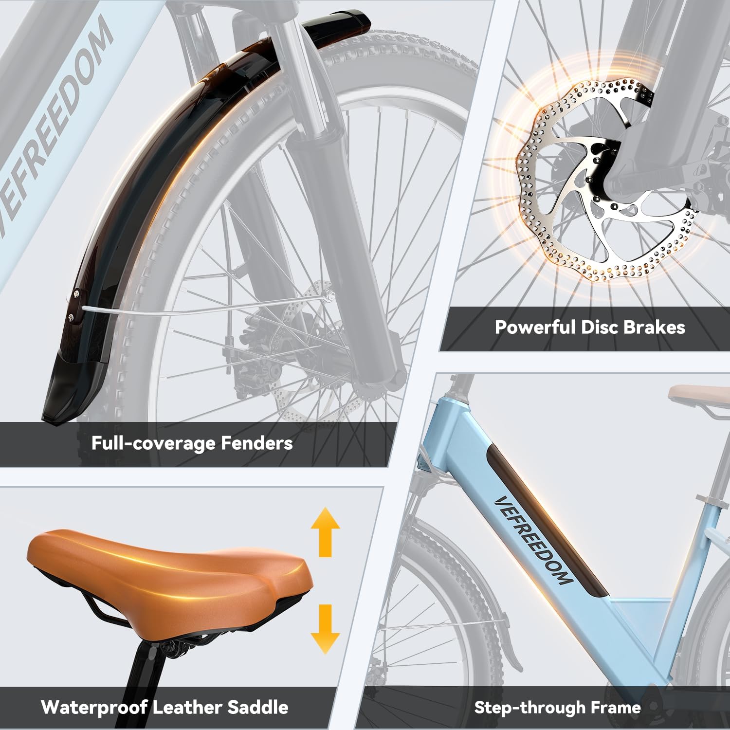 Electric Bike for Adults 1000W 1500W Peak Motor 15AH 20AH Removable Battery 70Miles 80Miles UL 2849 Certified Electric Commuter Bike Man Woman Ebike