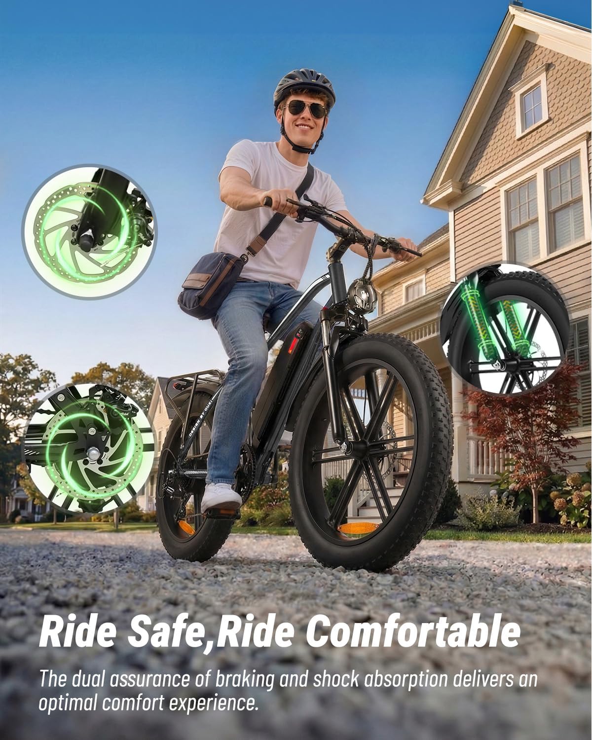 OUXI Electric Bike for Adults, 1000W Peak Electric Mountain Bicycle 48V13Ah