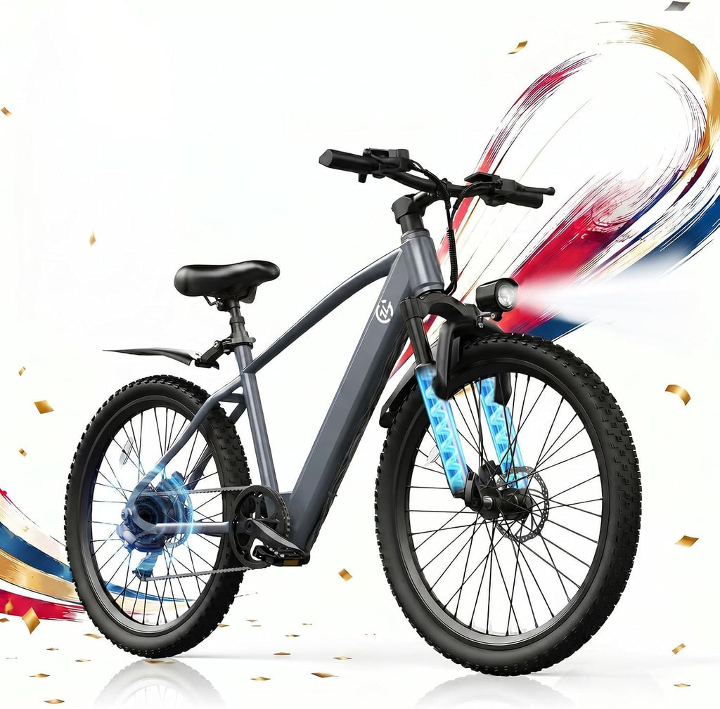 24'' Electric Bike for Adults, Electric Mountain Bike with 22 Mph 40 Miles | Eletric Bike with 1000W Peak Motor, 5-Speed Pedal-Assist Modes, Range 30/40 Miles, 7-Speed Dual Disc Brake E Bike with Pedals