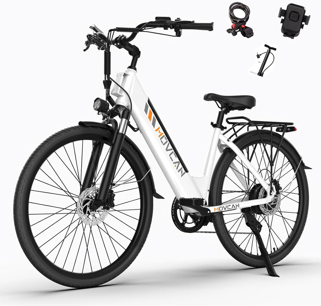 Movcan V80 Electric Bike for Adults - 1000W Motor -28MPH- 70 Mile Range | 26'' City Cruiser Ebike, 48V 13Ah Removable Battery, 7-Speed Dual Disc Brake, Mountain E-Bike for Commuting & Urban Adventure