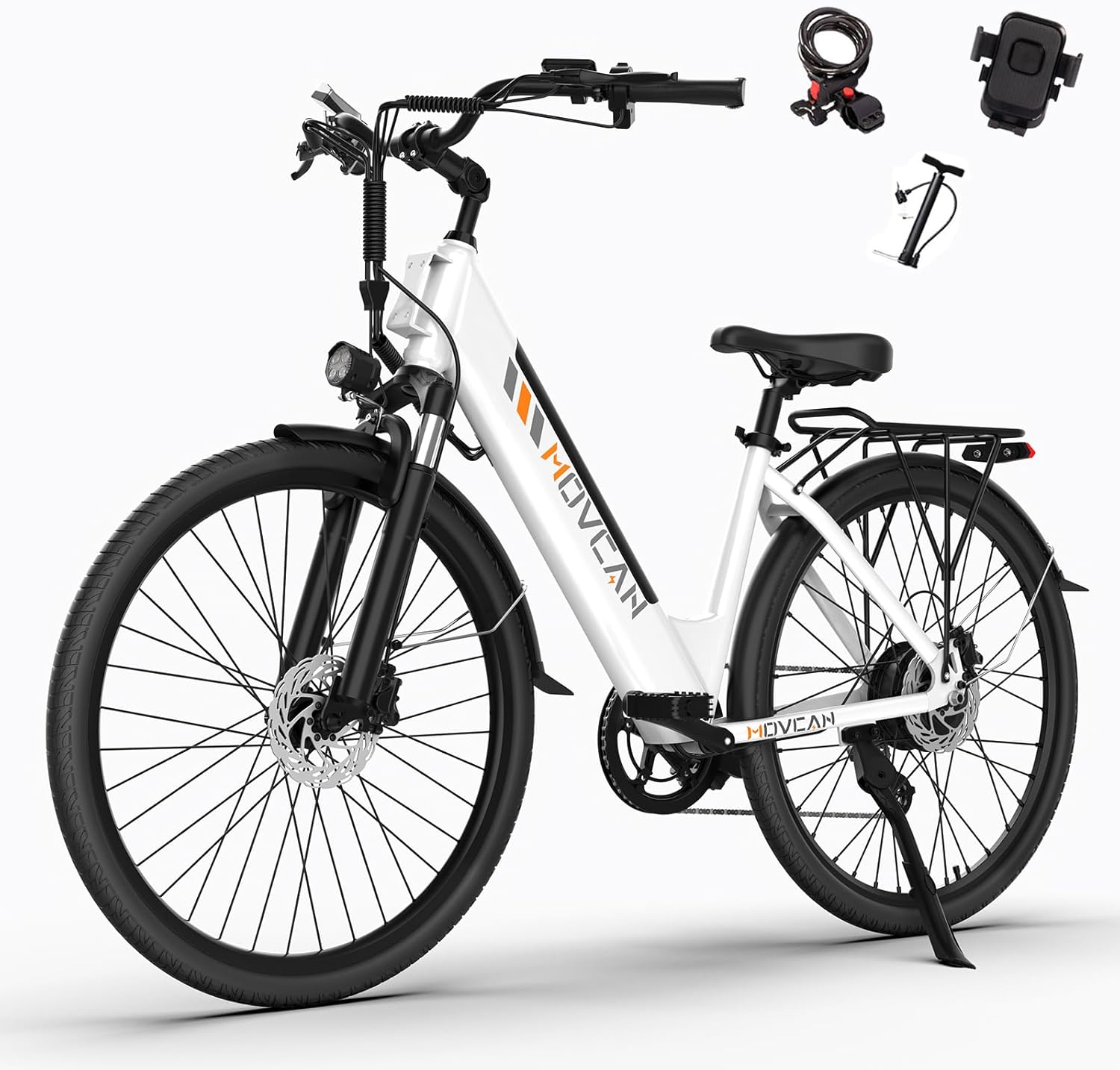 Movcan V80 Electric Bike for Adults - 1000W Motor -28MPH- 70 Mile Range | 26'' City Cruiser Ebike, 48V 13Ah Removable Battery, 7-Speed Dual Disc Brake, Mountain E-Bike for Commuting & Urban Adventure