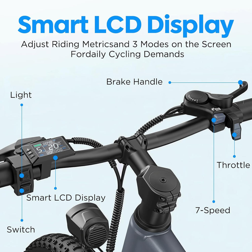 24'' Electric Bike for Adults, Electric Mountain Bike with 22 Mph 40 Miles | Eletric Bike with 1000W Peak Motor, 5-Speed Pedal-Assist Modes, Range 30/40 Miles, 7-Speed Dual Disc Brake E Bike with Pedals
