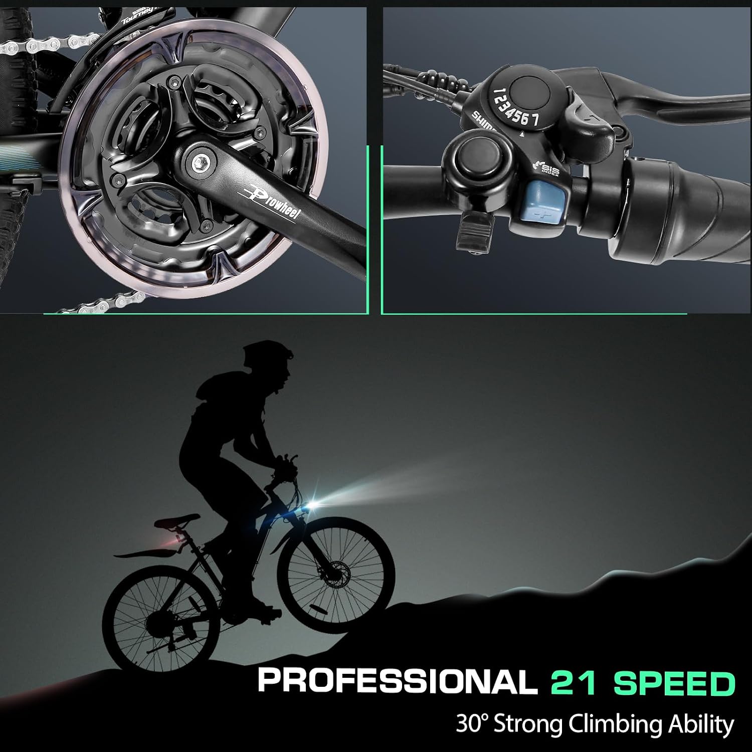 Vivi Electric Bike for Adults, 27.5" Big Tire Shock Absorption E Bicycle | Peak 1000W Mountain Bicycle with 48V 10.4AH Removeable Battery, 50 Miles, Disc Brake, Mountain Adult Bike, Certified UL 2849
