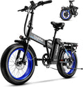 1000W Folding Electric Bike, 48V 20AH Removable Battery E Bike, 70 Miles Max Range, 20" Fat Tire Adults Electric Bike,7-Speed Ebike for City Commuting,Off-Roading,Mountain