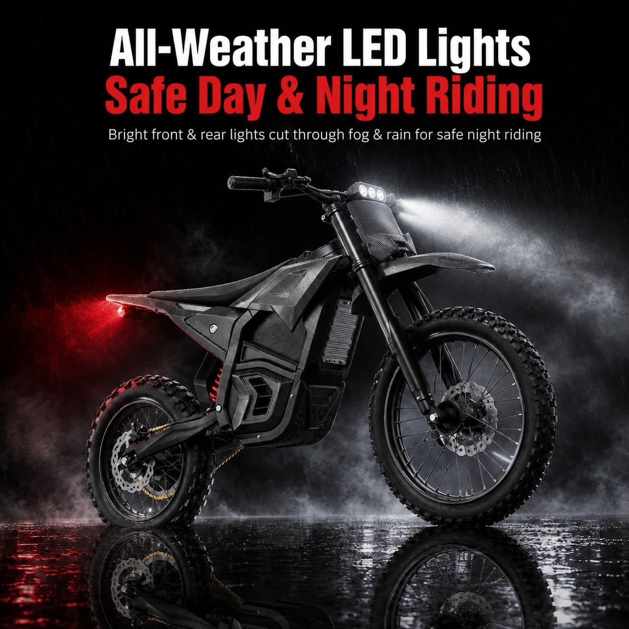 Q1 Electric Dirt Bike for Adults & Teens, 6000W Peak Mid-Drive Motor, 60 MPH Electric Motorcycle, 60V 30Ah Removable Battery, 60-Mile Range, Hydraulic Brakes & Full Suspension