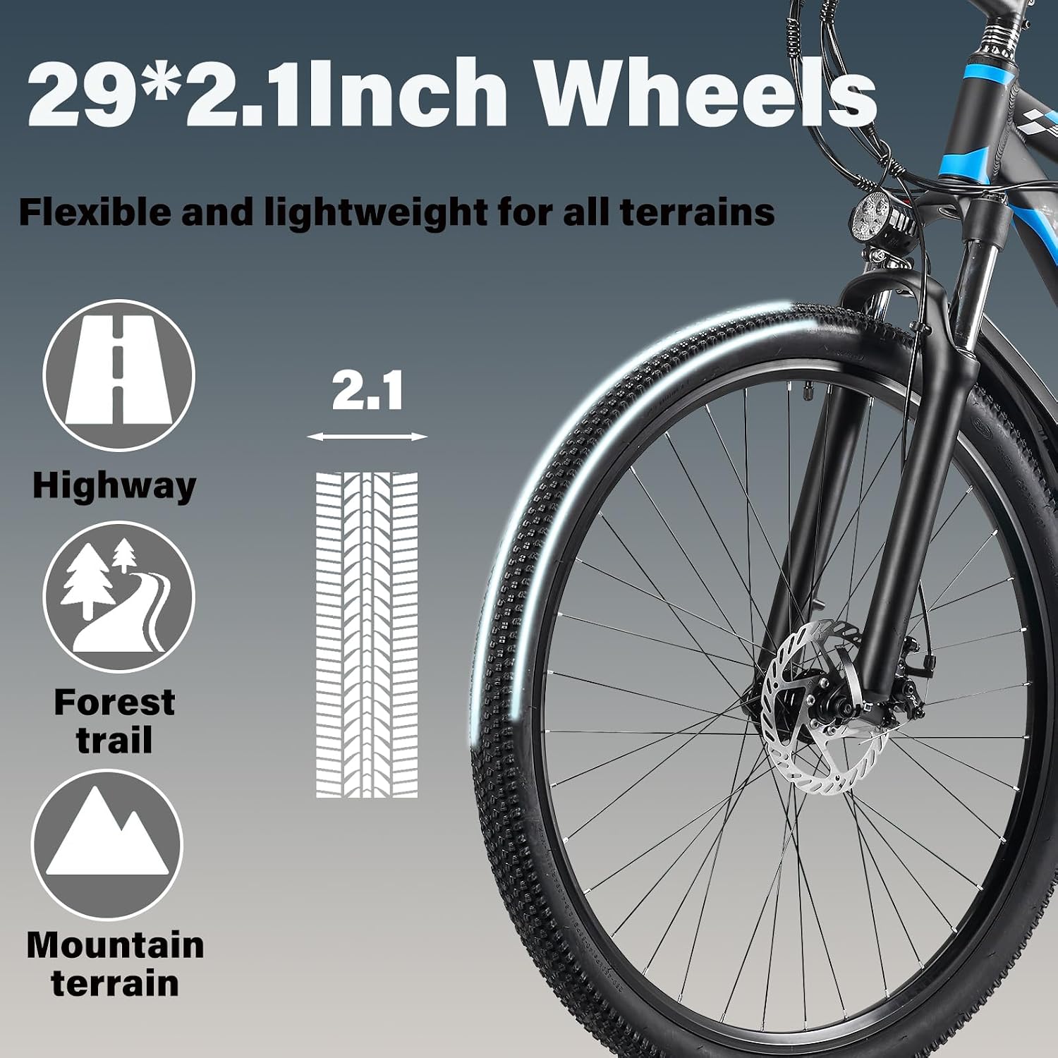 29 Inch Adult Commuter Electric Bike,Peak 1000W Motor 48V 17.5AH Removable Battery E-Bike Upto 70-80 Miles 34-36Mph E-Bike with 21-Speed RangeDisc Brakes & Front Suspension