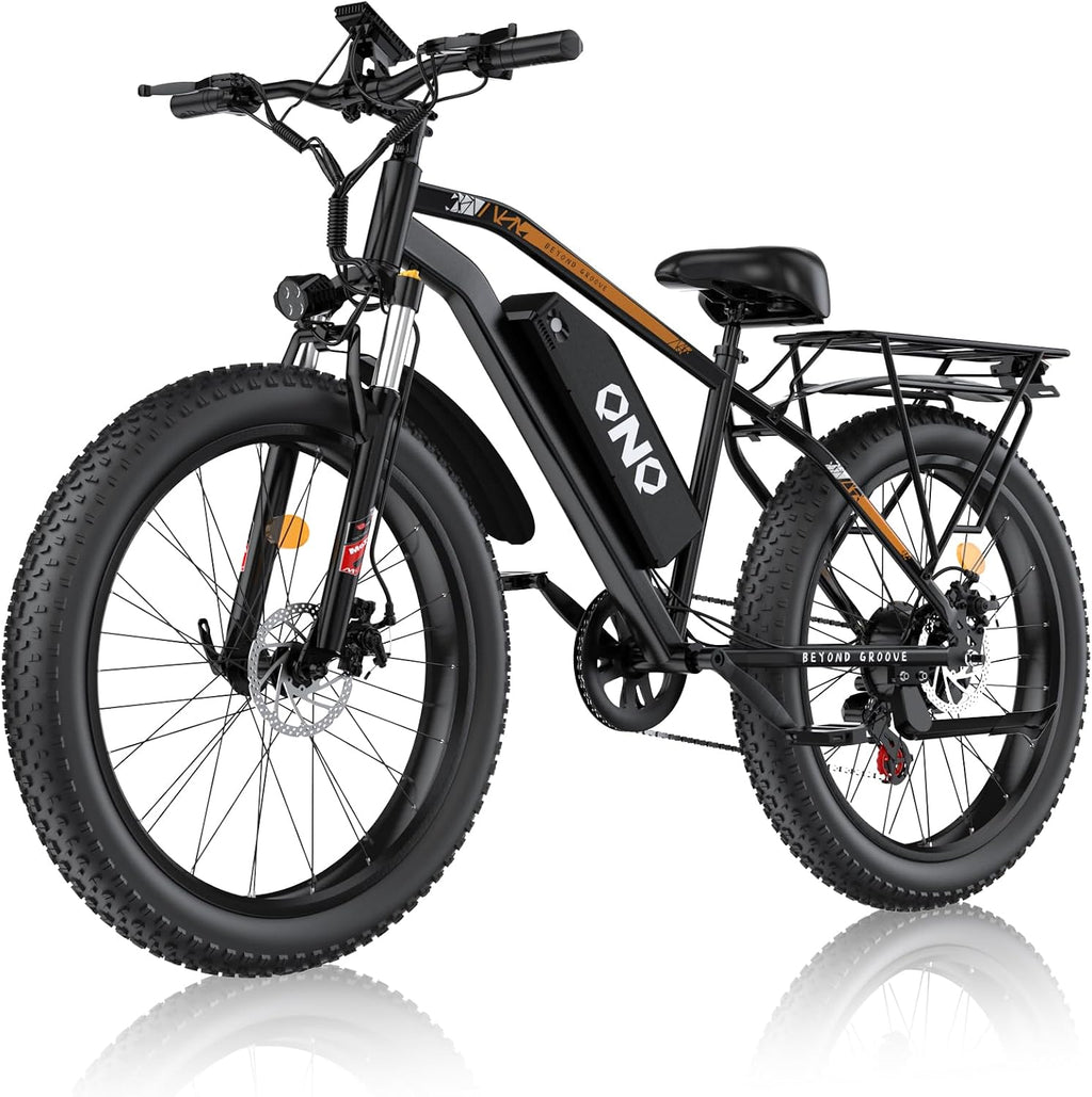 26" Fat Tire Electric Bike for Adults, Up to 35MPH & 60-100+ Miles Long Range Ebike, Dual/Single Motor All Terrain Mountain Bike w/ Removable Battery & Lockable Suspension for Snow Off-Road Commute
