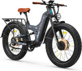 FREESKY 4000W Dual Motor Electric Bike for Adults, 48V 30AH LG Cells Battery 120Miles Range, 40MPH AWD Fast E-Bike, 26" Fat Tire Full Suspension Electric Mountain Bike, UL2849 Certified by TÜV