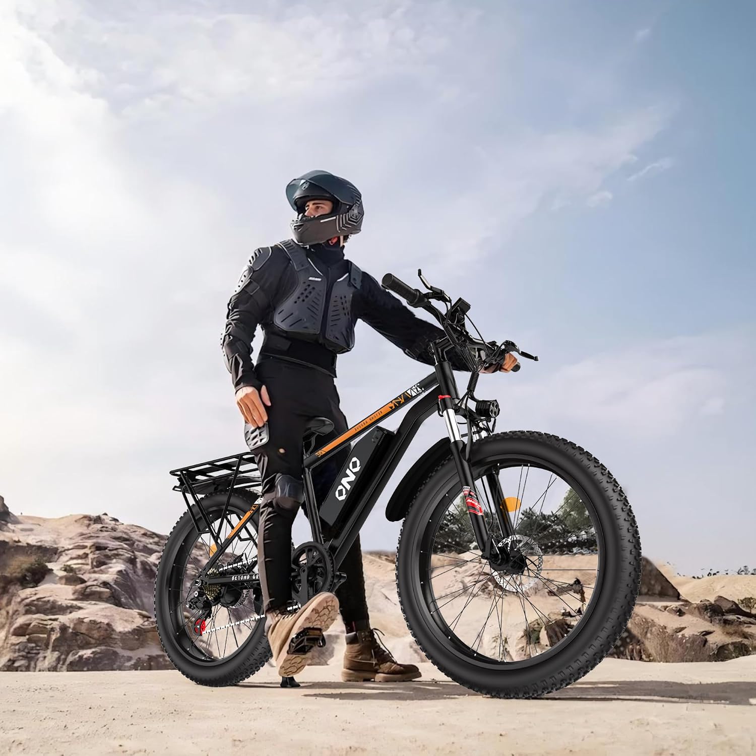 QnQ Electric Bike for Adults, Powerful 2000W Peak Motor, 26" Tires, 34MPH & 60 Miles Long Range, 48V 15Ah Removable Battery, Lockable Suspension, Electric Mountain Ebikes for Adults and Teens