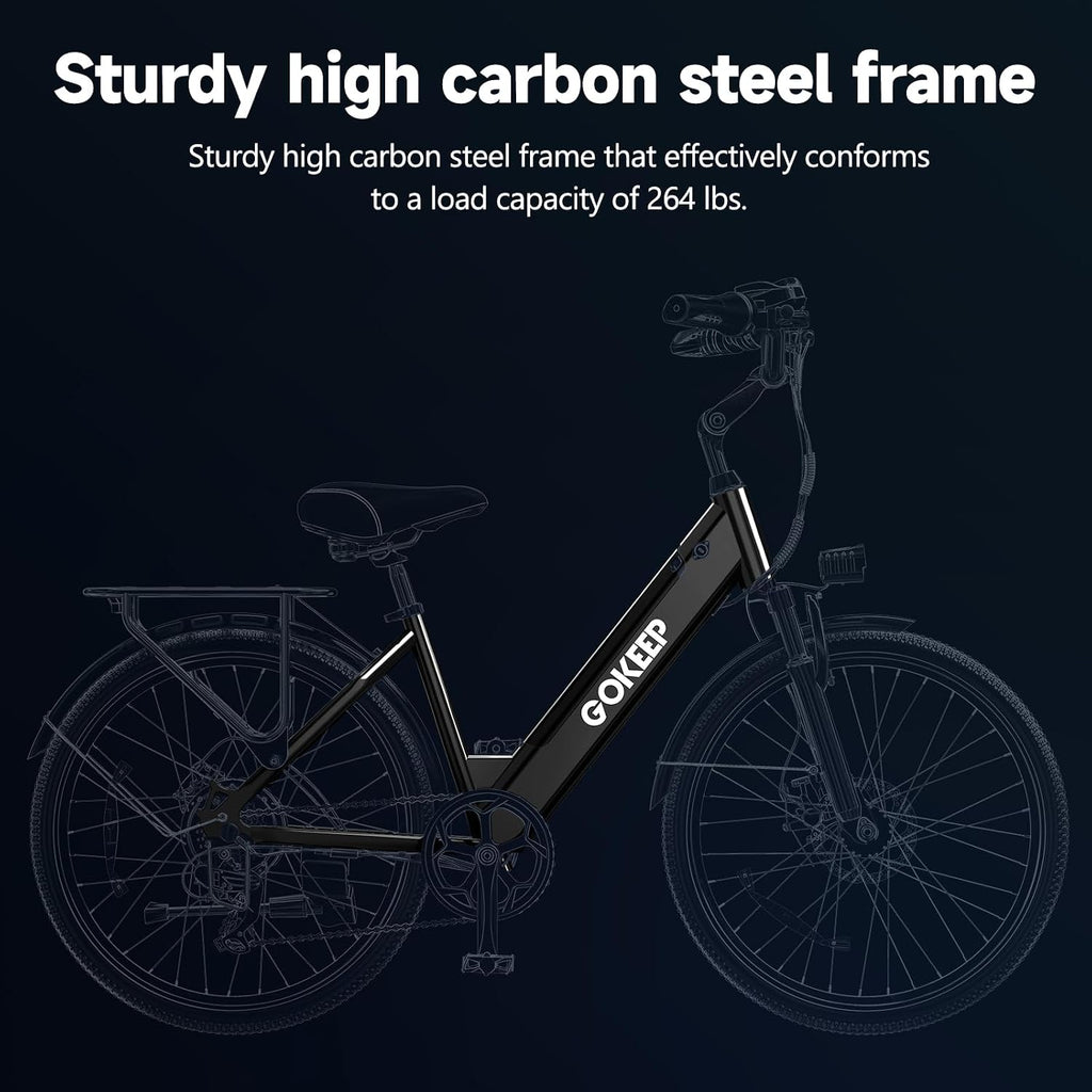Electric Bike for Adults,1000/1300W Peak Power,48V 10.4/15.6Ah Removable Battery,28MPH,75-86Miles PAS Range,26" Tire Electric Bicycles,7-Speed,Adjustable Stem and Front Fork Suspension