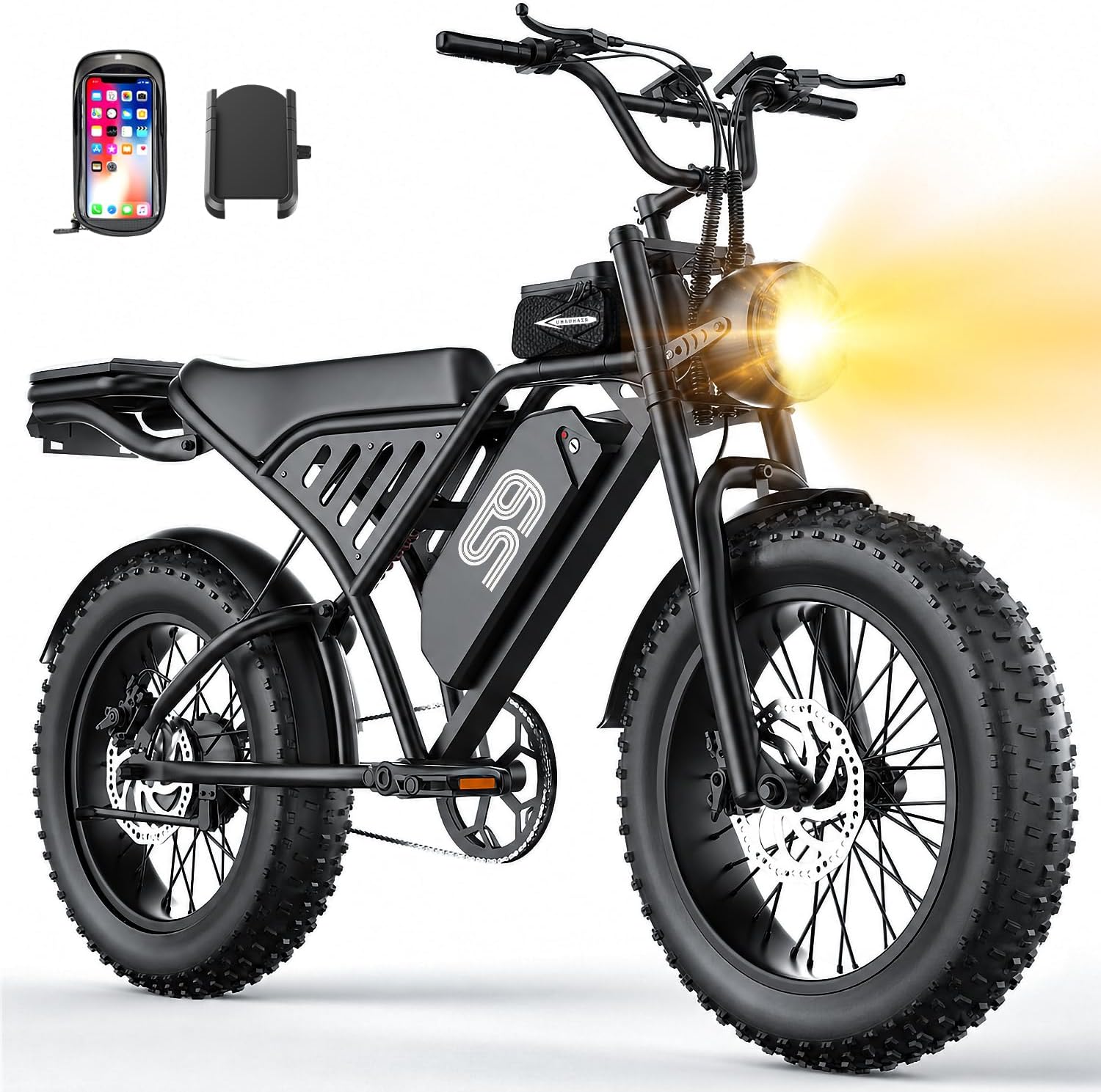 Electric Bike for Adults - 2500W Peak, 36MPH & 65 Miles, 20" Fat Tire All-Terrain E Bike with 48V 20AH Removable Battery, Electric Dirt Bike with Full Suspension, NFC Unlock