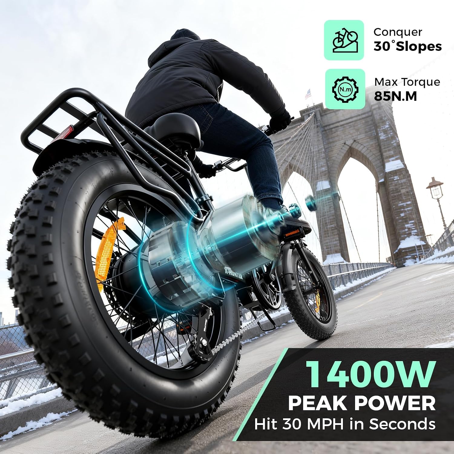 Jasion X-Hunter/ST/PRO Electric Bike for Adults,1800W/1400W Peak 20''Fat Tire Foldable Ebike,Folding E Bike Up to 80/70 Miles Range,720/624WH Removable Battery,30 MPH E Bike,Certified by UL2849