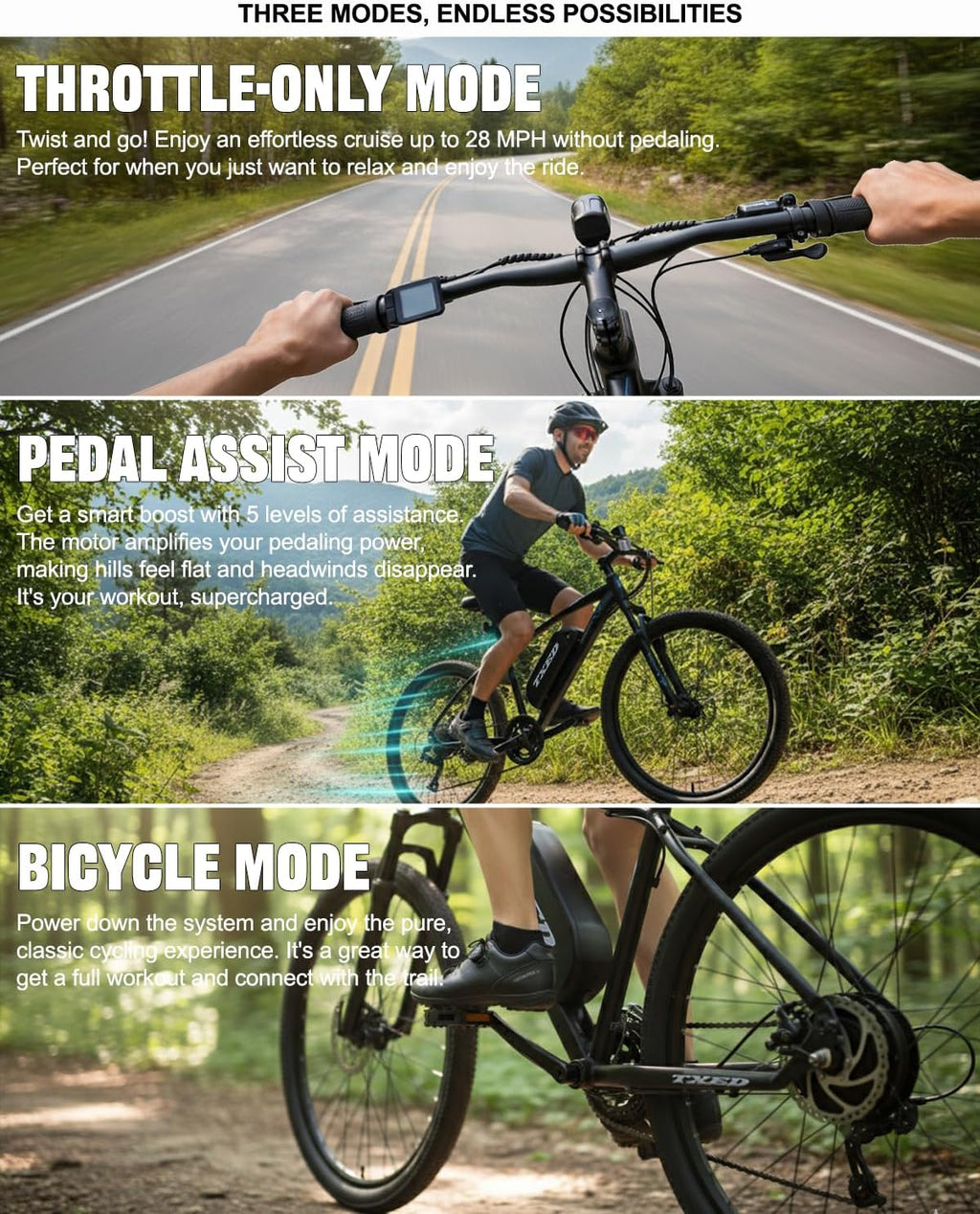 Electric Bike for Adults, 1500W Peak Motor, 48V 13Ah Removable Battery, Up to 60-Mile Range, 20 MPH, UL 2849 Certified, Shimano 7-Speed, 27.5" Ebike