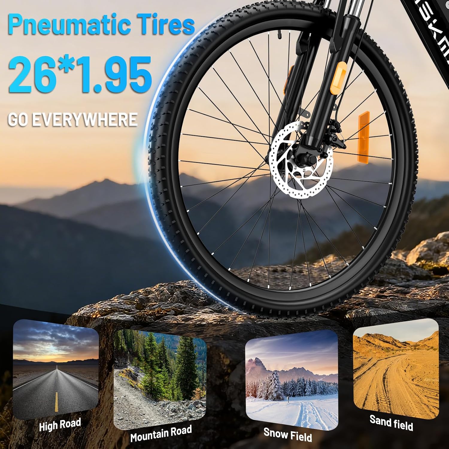 REOCRO Electric Mountain Bike for Adults, 26" E-Bike with 750W Peak, 48V Removable Battery, 45+ Miles PAS Range, 25MPH, 7 Speed, Commuter Ebike for Daily Ride, Electric Bicycle for Teens