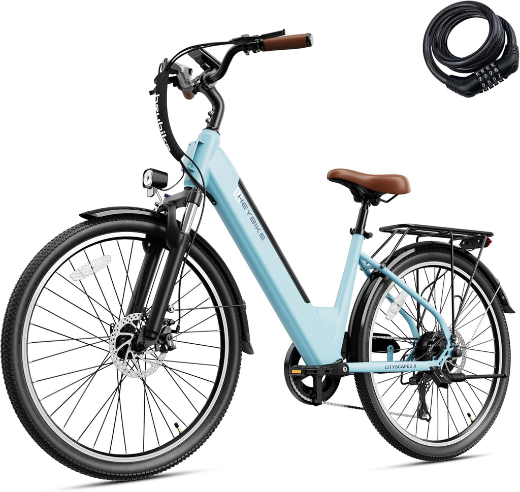 Heybike Cityscape 2.0 Electric Bike for Adults with Peak 1200W Motor, 468Wh Removable Battery, 50Miles 26" Electric Commuter Bike, 7-Speed,UL Certified