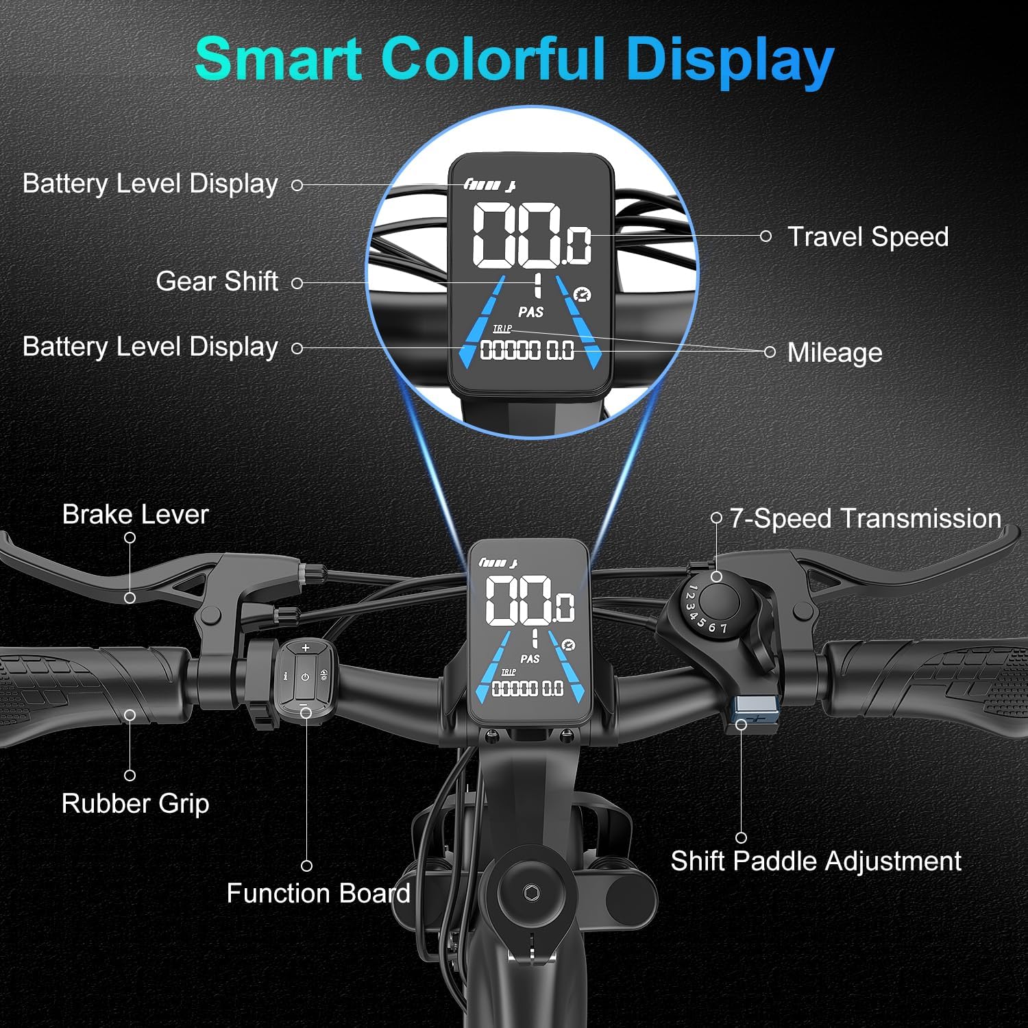 Electric Bike for Adults Teens,1500W Peak Ebike,60Miles 25MPH E Mountain Bike,26" Electric Bicycle with 48V Removable Battery,Adjustable Seat,7 Speed UL2849 Commut E Dirt Bike