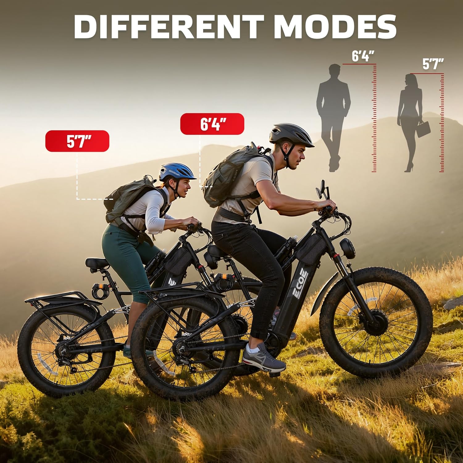 EcoE 8000W Dual Motor Electric Bike for Adults 52MPH 60V32A, 26x4 Fat Tire All Terrain Ebikes, Full Suspension E Bike, SHM 7-Speed Gear Electric Bicycle(Q5-1-8000W)