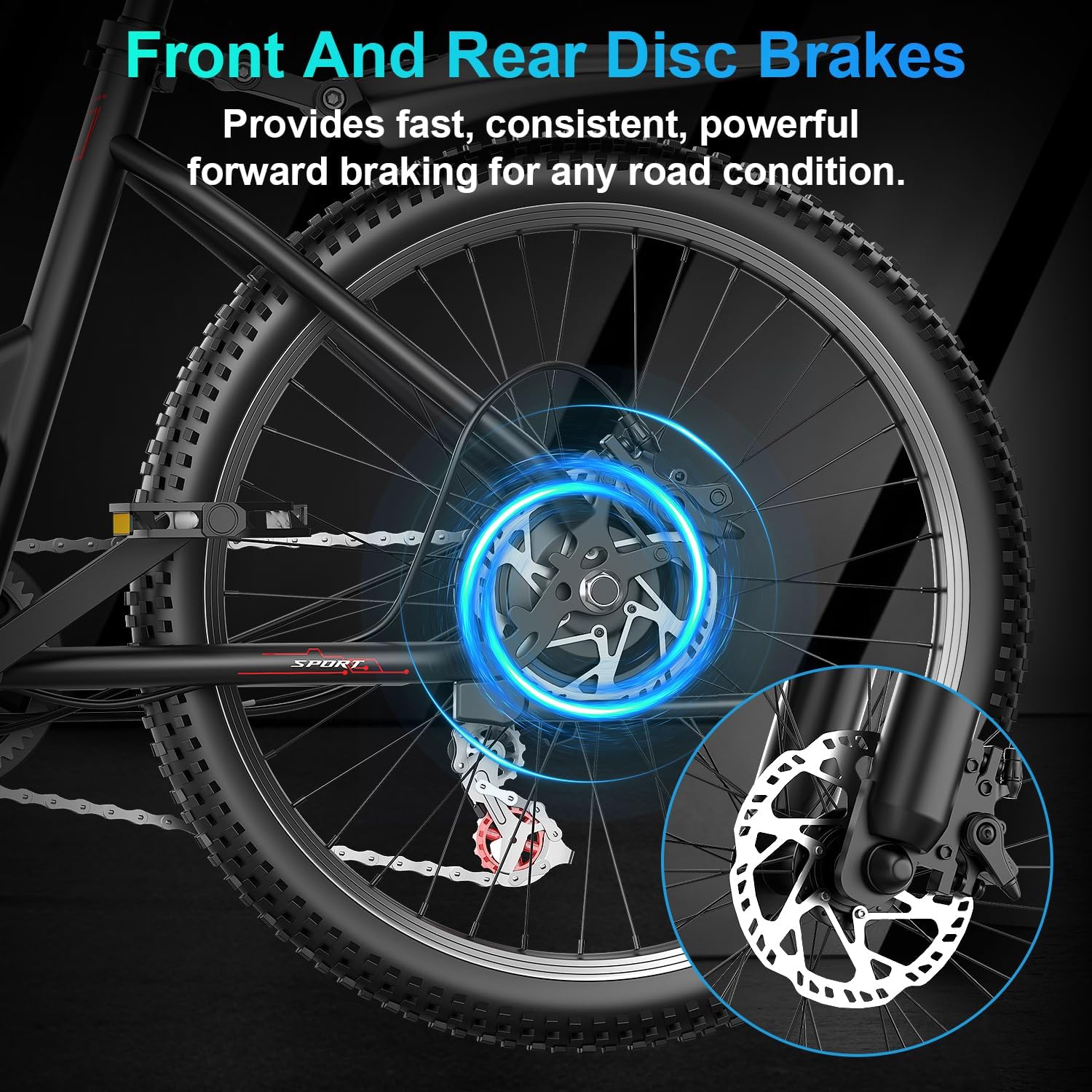 Electric Bike for Adults, 1000W Peak Motor, up to 45+Miles, 25mph Max Speed Electric Mountain Bike, 480WH Removable Battery Ebike, 26'' Tires, 7-Speed and Front Suspension