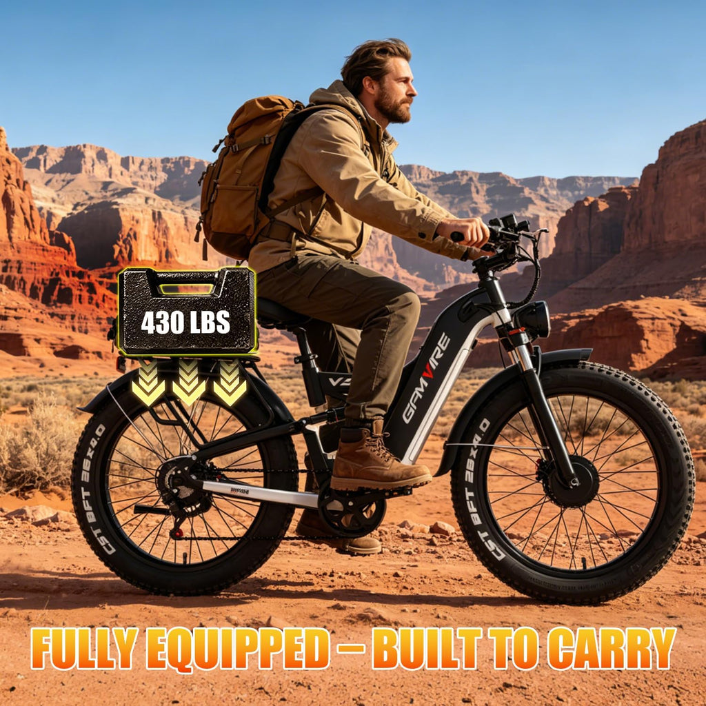 E·Bycco 2026 9000W Peak Dual Motor Electric Bike, 52V 30AH LG Cells, 26" Fat Tire E-Bike for Adults, 50-55MPH Max Speed, 100 Miles Long Range E-Bicycle, Full Suspension & Hydraulic Disc Brakes