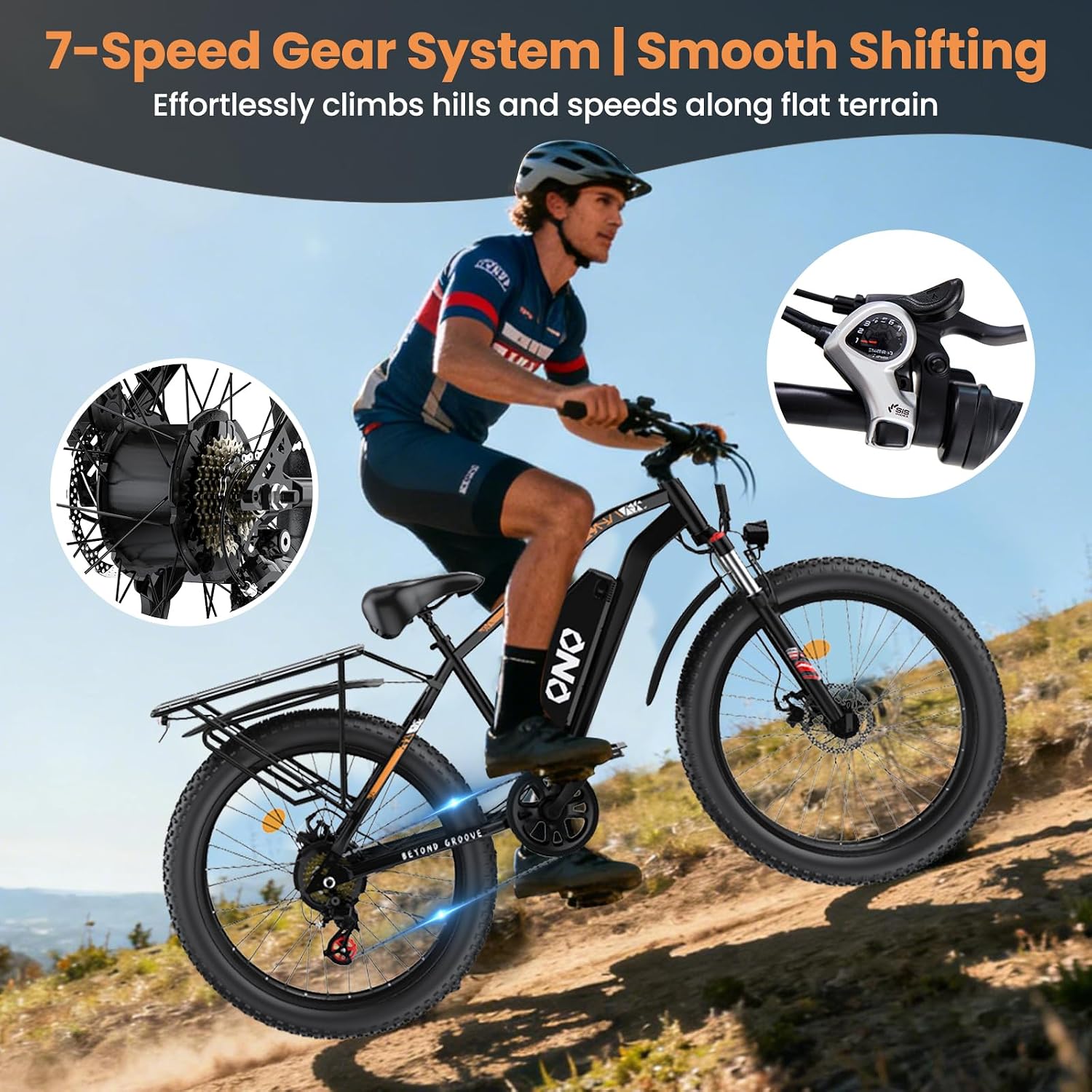 26" Fat Tire Electric Bike for Adults, Up to 35MPH & 60-100+ Miles Long Range Ebike, Dual/Single Motor All Terrain Mountain Bike w/ Removable Battery & Lockable Suspension for Snow Off-Road Commute