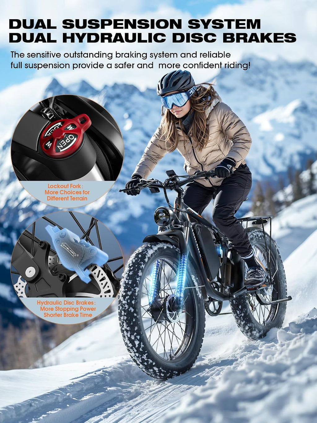 Qianchice Peak 9000W Dual Motor Electric Bike Long Range Ebike for Adults 40-45MPH 100 Miles, Fat Tire Electric Bike 24Inch, 52V36AH Commuter Electric Bicycles Ebike for Men Women