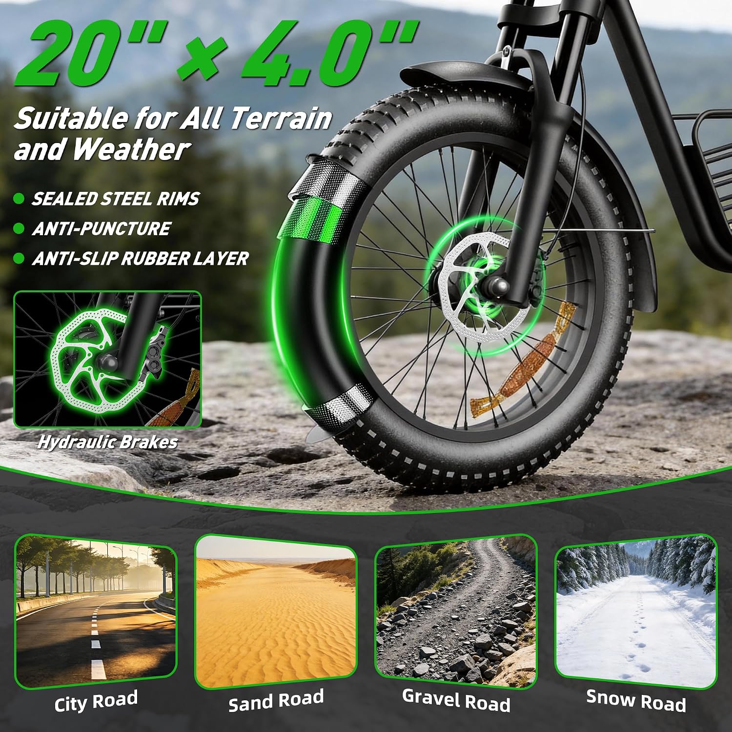 20 Inch Adult Electric Bike, 1500W/3000W Peak Motor 30-38MPH Max 50-90 Mile 15.6/18.9Ah/35Ah Battery, Motorcycle Type ebike,Shipped from USA