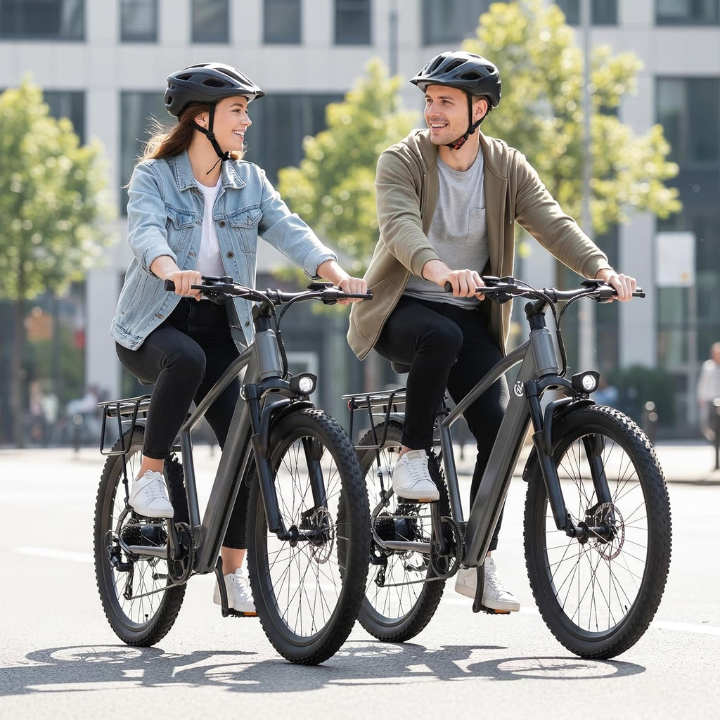 Electric Bike for Adults, 24" Electric Bicycle with 1000W Peak Motor | 2026 Upgrade Full Suspension Mountain Ebike 48V 504Wh Battery 20MPH Commuting e Bike, 7-Speed ebikes for Adults