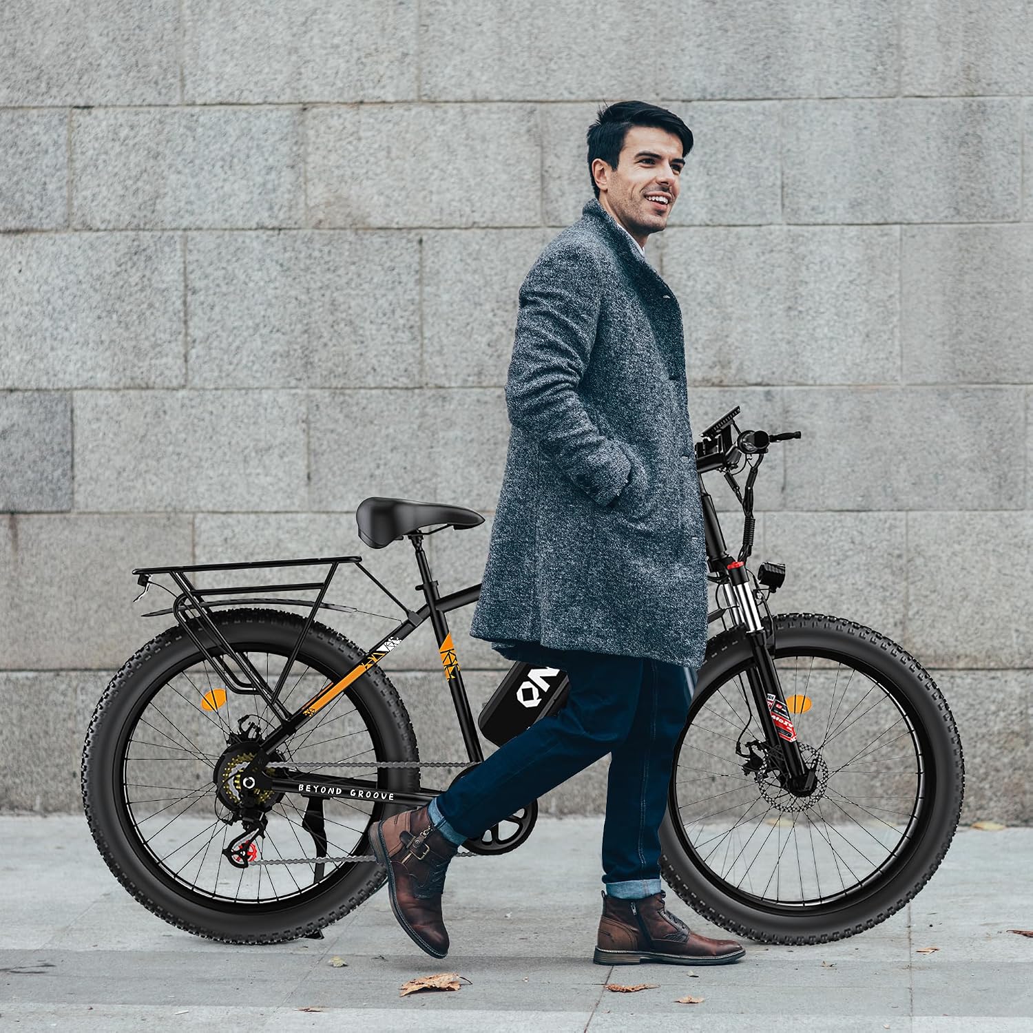 QnQ Electric Bike for Adults, Powerful 2000W Peak Motor, 26" Tires, 34MPH & 60 Miles Long Range, 48V 15Ah Removable Battery, Lockable Suspension, Electric Mountain Ebikes for Adults and Teens