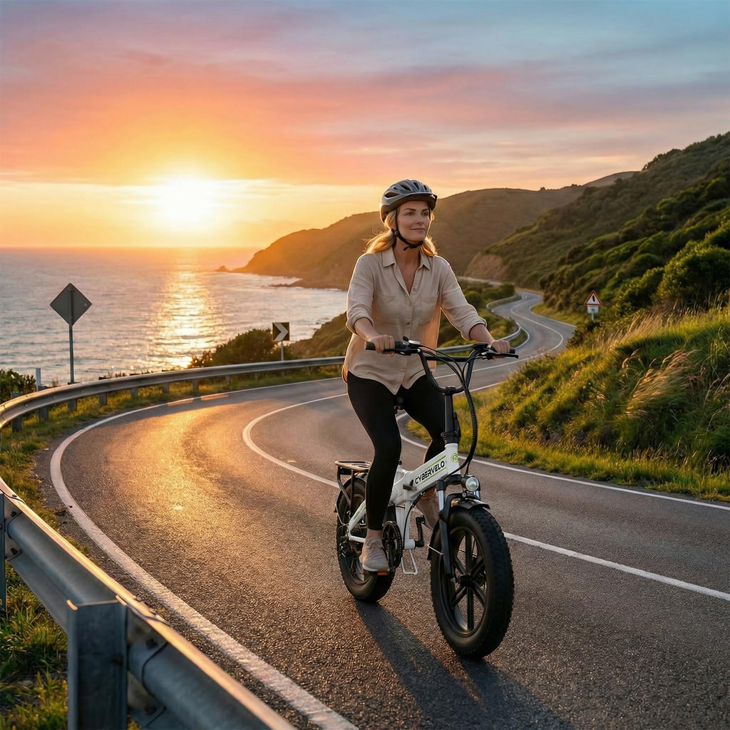 1000W Folding Electric Bike, 48V 20.8AH Large Removable Battery E Bike, 30+MPH, 80 Miles Max Range, 20" Fat Tire Electric Bike for Adults, Adult Electric Bicycles for Commute, 7-Speed