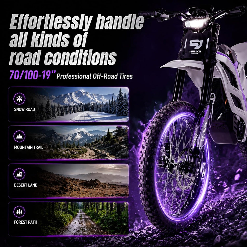 79BIKE FALCON-PRO Electric Dirt Bike for Adults, 72V 35Ah NMC Battery 10kW Peak Power PMSM Motor Offroad Electric Motorcycle, Max 56MPH & 410N.m Torque E Dirt Bike Adult Off-Road Trail Riding E-Moto