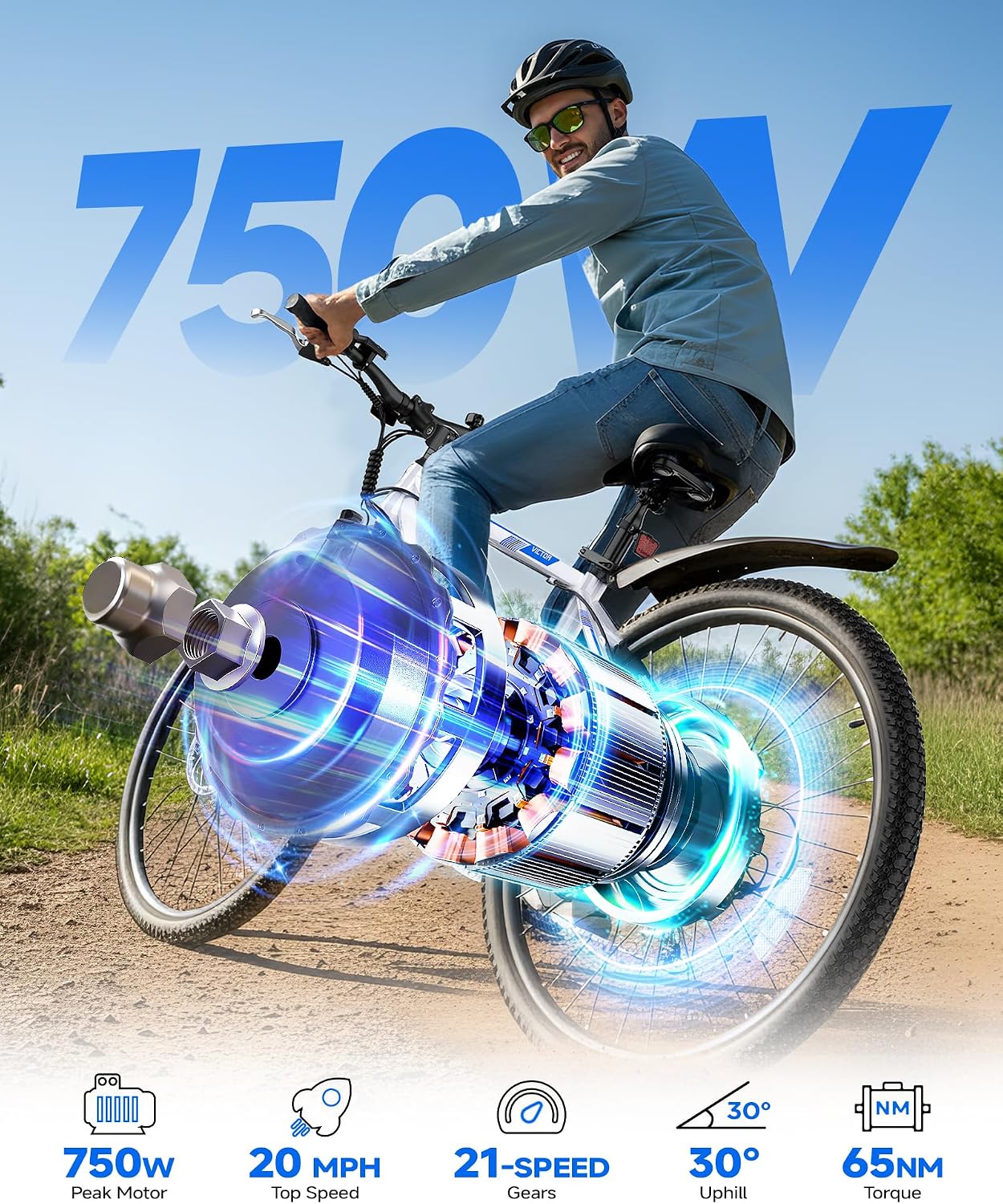 QNUT Electric Bike for Adults with Peak 1000W Motor 26" Victor Mountain Lightweight Ebike, 10.4Ah/7.8Ah Removable Battery Bicycle Up to 40-60 Miles E Bikes Commuter E-MTB for Teens Men Women, UL 2849