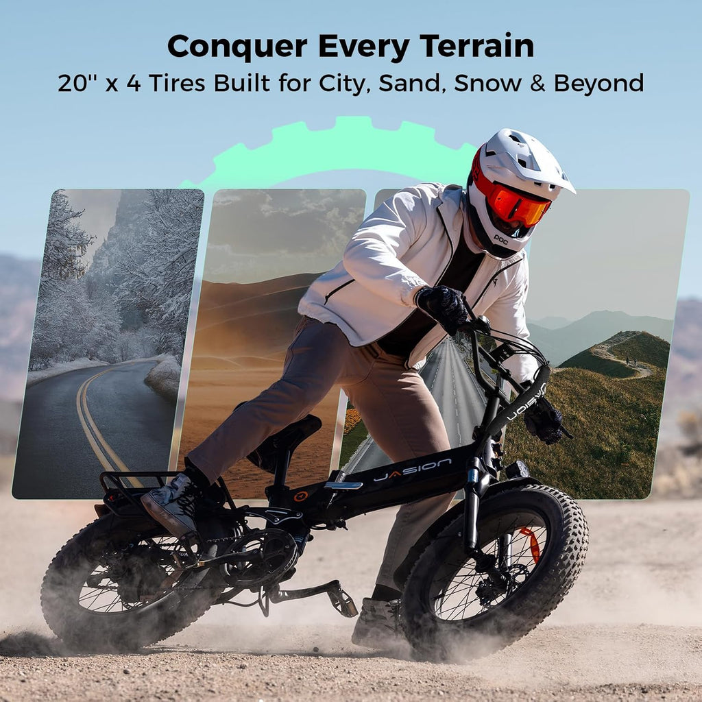 Jasion X-Hunter/ST/PRO Electric Bike for Adults,1800W/1400W Peak 20''Fat Tire Foldable Ebike,Folding E Bike Up to 80/70 Miles Range,720/624WH Removable Battery,30 MPH E Bike,Certified by UL2849