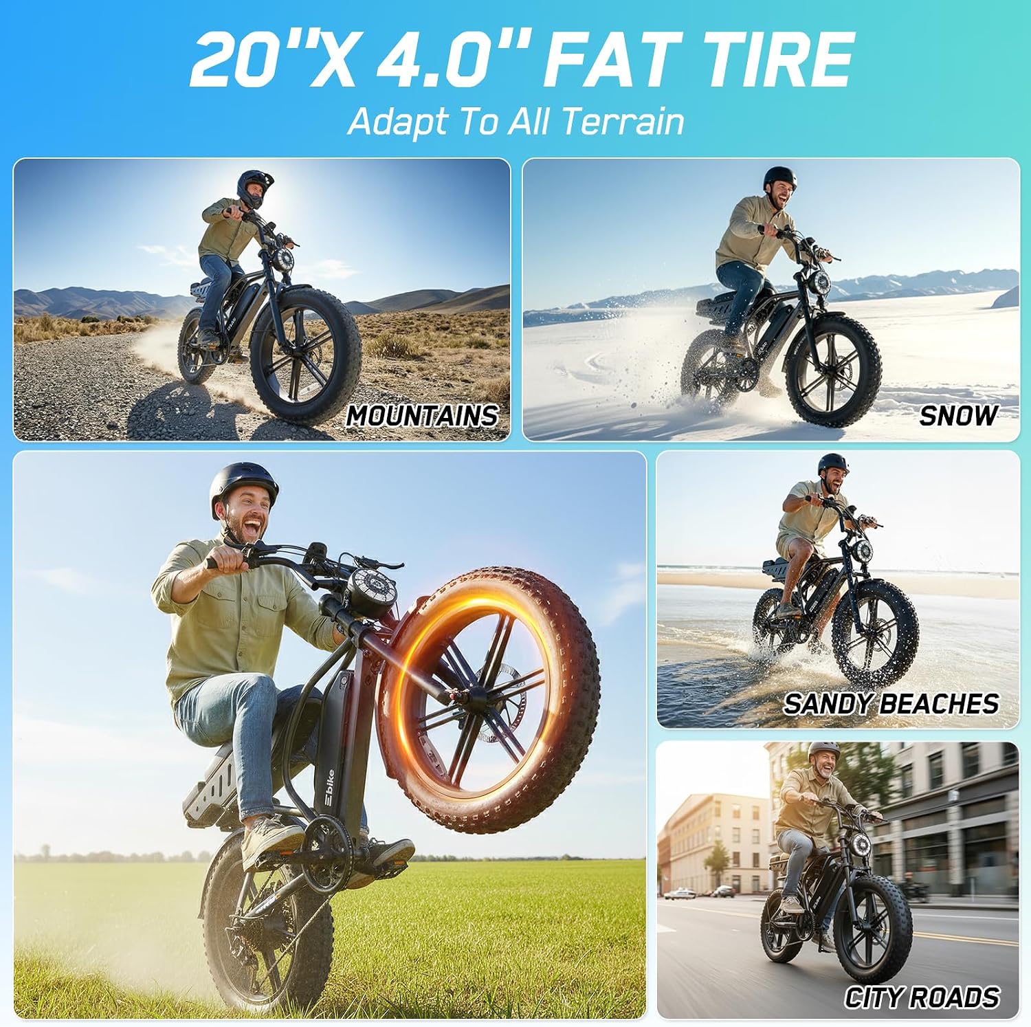 Electric Bike for Adults, Peak 1500W Motor Retro E Bike, Range 65/120Miles, 48V 15Ah Removable Battery, 20"x4" Fat Tires, Full Suspension, APP Control, Off-Road Ebike for City Commuting