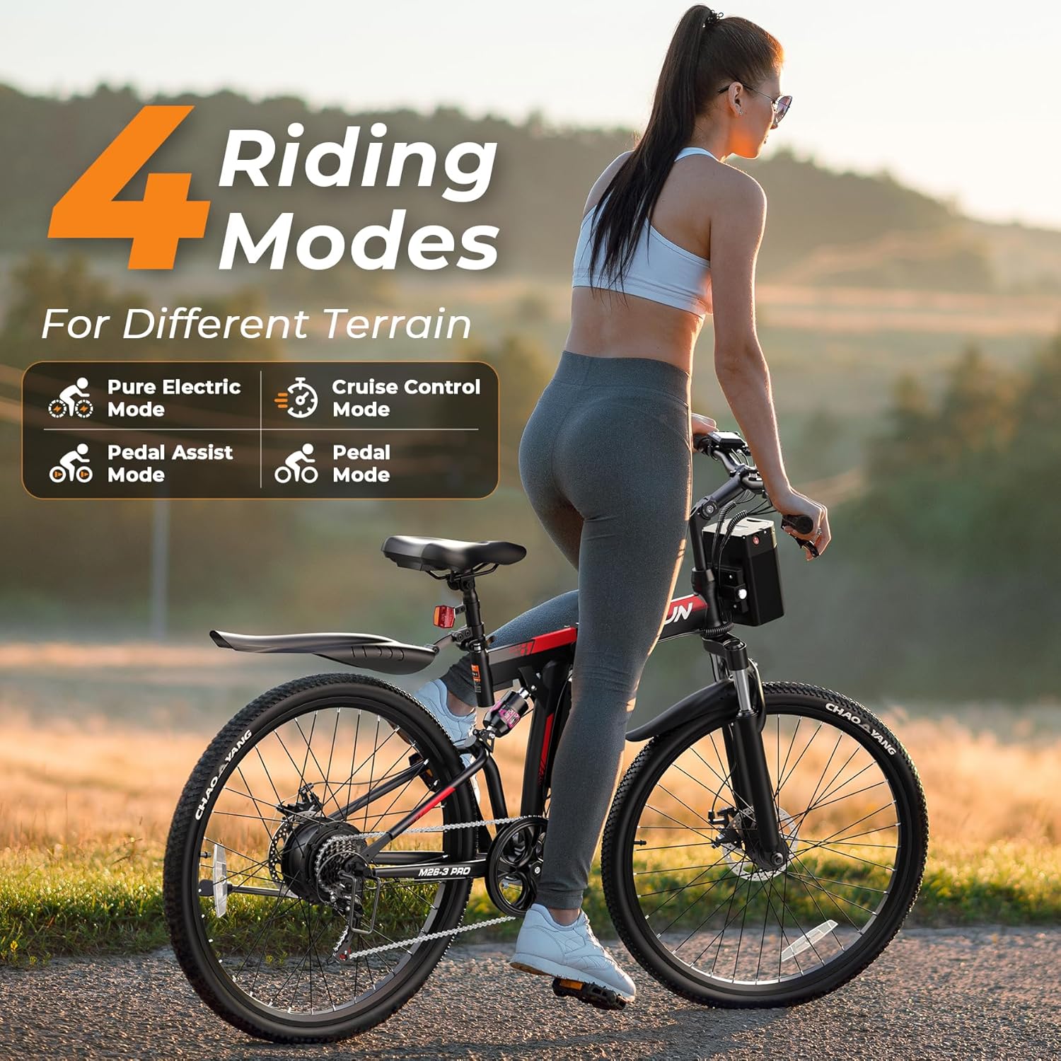 VARUN Electric Bike - 26'' Folding Ebike Peak 750W Motor 20MPH Up to 50 Miles,48V Removable Battery, All Terrain E-Bikes with Dual Disc Brakes & Full Suspension,UL2849 Certified by SGS
