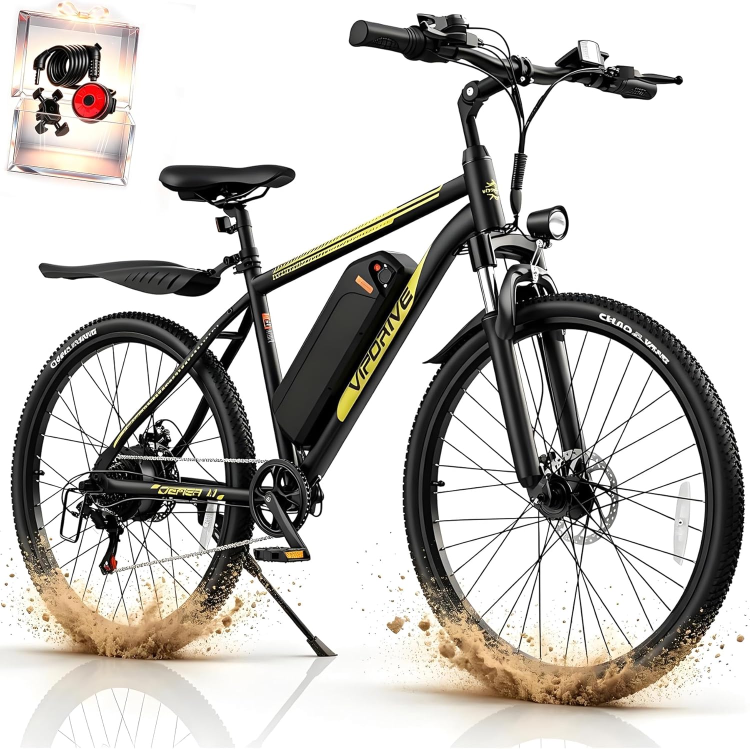 Electric Mountain Bike for Adults, 750W Peak Motor, 20 MPH Commuter Electric Bike, 48V Battery, 50Miles, 24"/26" E-Bike, 7-Speed, Front Suspension, UL Certified