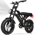 ESKUTE V100 Electric Bike for Adults, Electric Dirt Bike 1500W Peak Motor, All Terrain Dual Suspension E Bike 20+MPH Top Speed, Ebike Up to 60 Miles Range, 16" Fat Tire, 48V13Ah Battery, 7-Speed