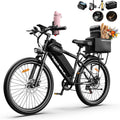 Electric Bike for Adults, 1000W Peak Mountain Ebike, Lockable Suspension Fork, 24.7 MPH, 45 Miles Range, 7 Speed, 48V 10.4Ah Removable Battery Ebike, 26" Electric Bicycle for Commuting