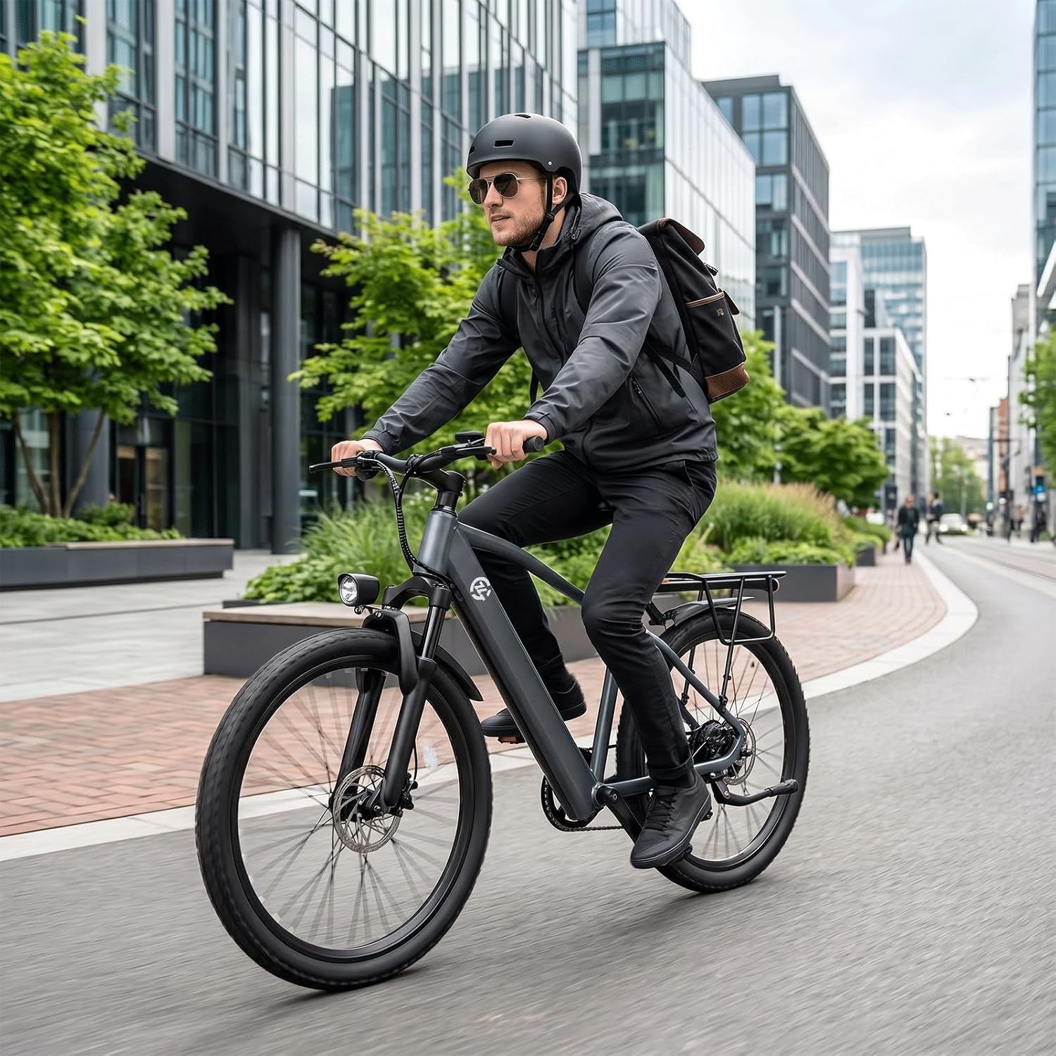 Electric Bike for Adults, 24" Electric Bicycle with 1000W Peak Motor | 2026 Upgrade Full Suspension Mountain Ebike 48V 504Wh Battery 20MPH Commuting e Bike, 7-Speed ebikes for Adults