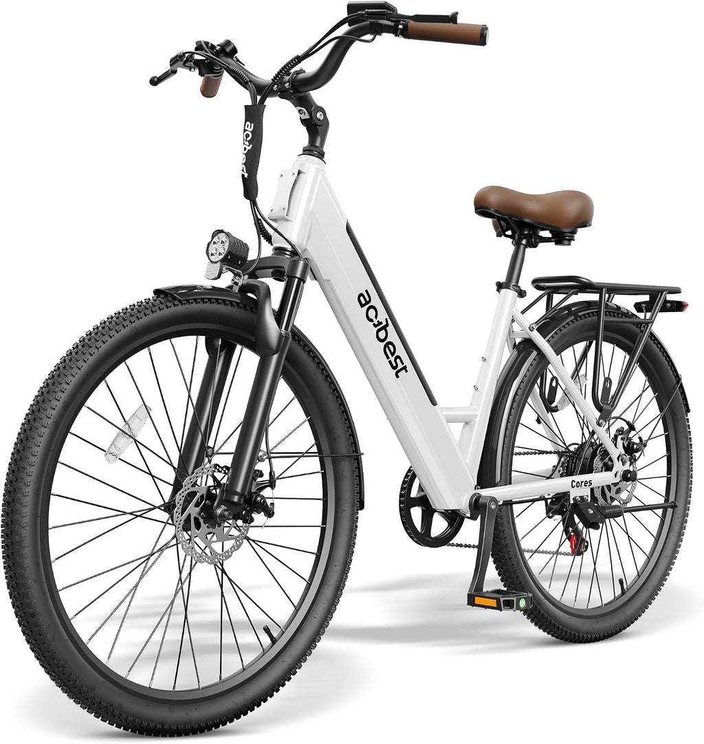 ACTBEST Electric Bike for Adults, Cores 27.5" Electric Commuter Bike Up to 28MPH 70 Miles, with Peak 1200W Motor, 48V 576Wh Removable Battery, 7-Speed City Cruiser Mountain E Bike for Commuting