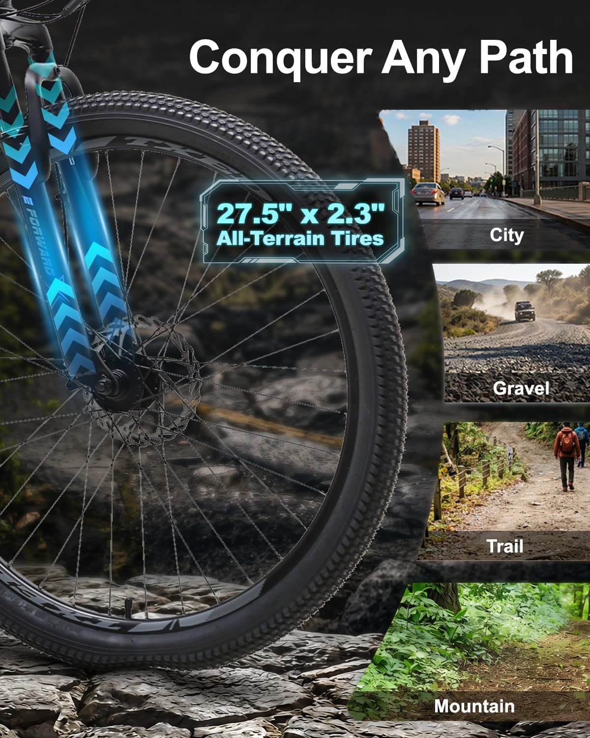 Electric Bike for Adults, 1500W Peak Motor, 48V 13Ah Removable Battery, Up to 60-Mile Range, 20 MPH, UL 2849 Certified, Shimano 7-Speed, 27.5" Ebike