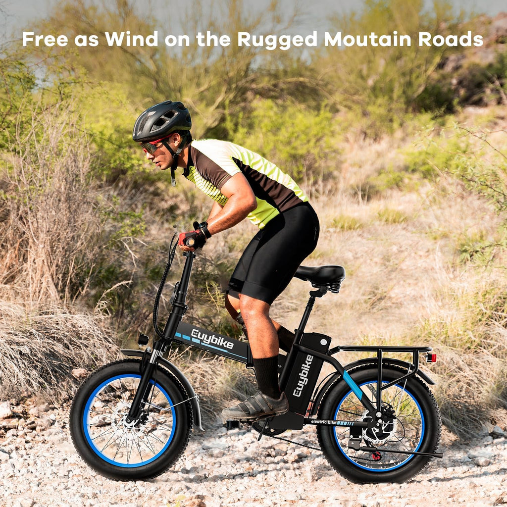 1000W Folding Electric Bike, 48V 20AH Removable Battery E Bike, 70 Miles Max Range, 20" Fat Tire Adults Electric Bike,7-Speed Ebike for City Commuting,Off-Roading,Mountain