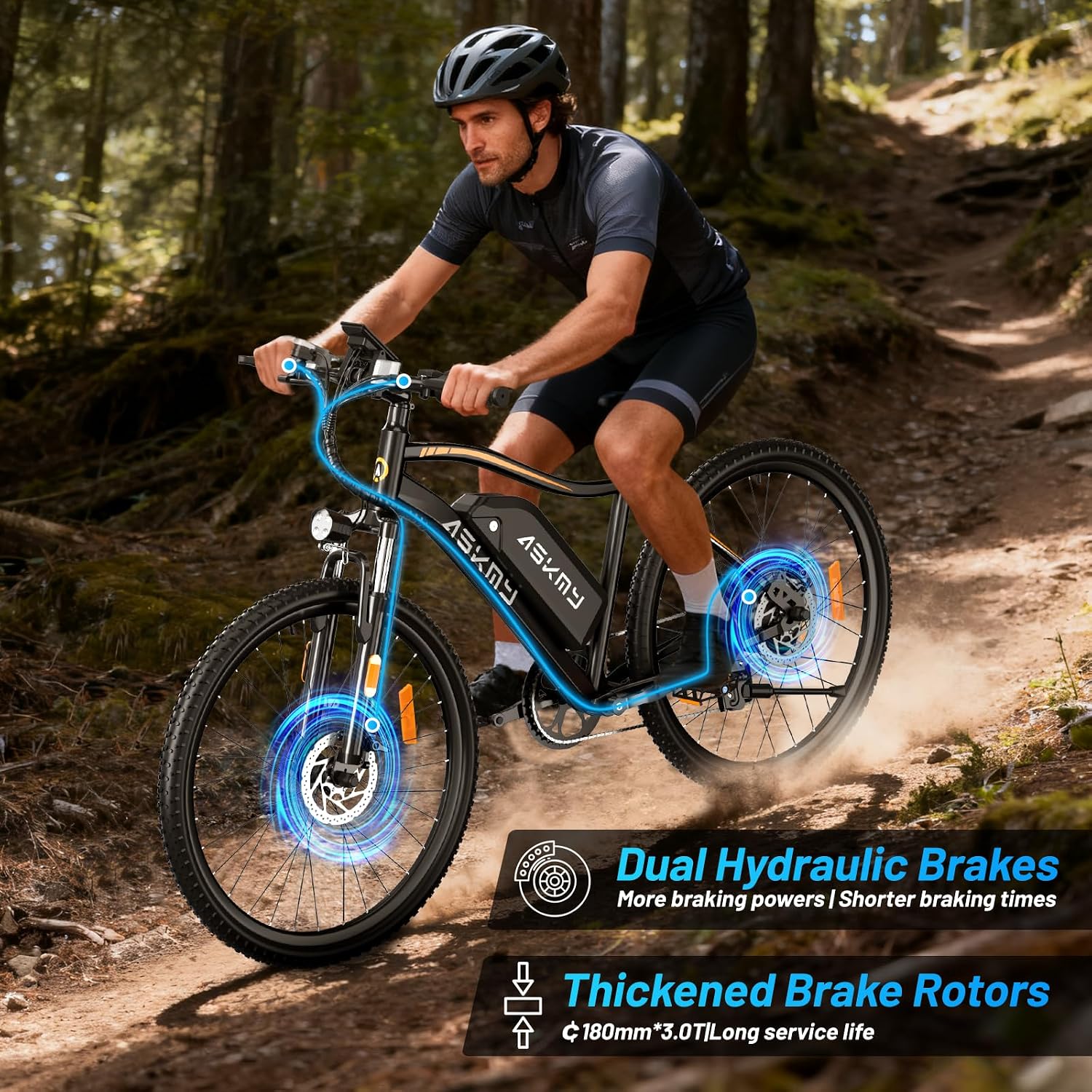 REOCRO Electric Mountain Bike for Adults, 26" E-Bike with 750W Peak, 48V Removable Battery, 45+ Miles PAS Range, 25MPH, 7 Speed, Commuter Ebike for Daily Ride, Electric Bicycle for Teens