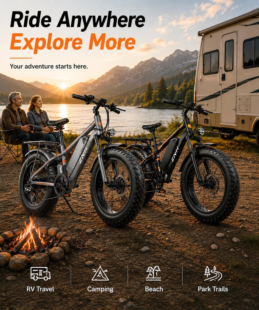 ZNH Electric Bike for Adults, 1100W Peak Motor 25MPH 60 Miles Fat Tire Ebike with 48V 15Ah Removable Battery, All Terrain Fat Tire Electric Bike, Front Suspension & 7-Speed UL 2849 Certified