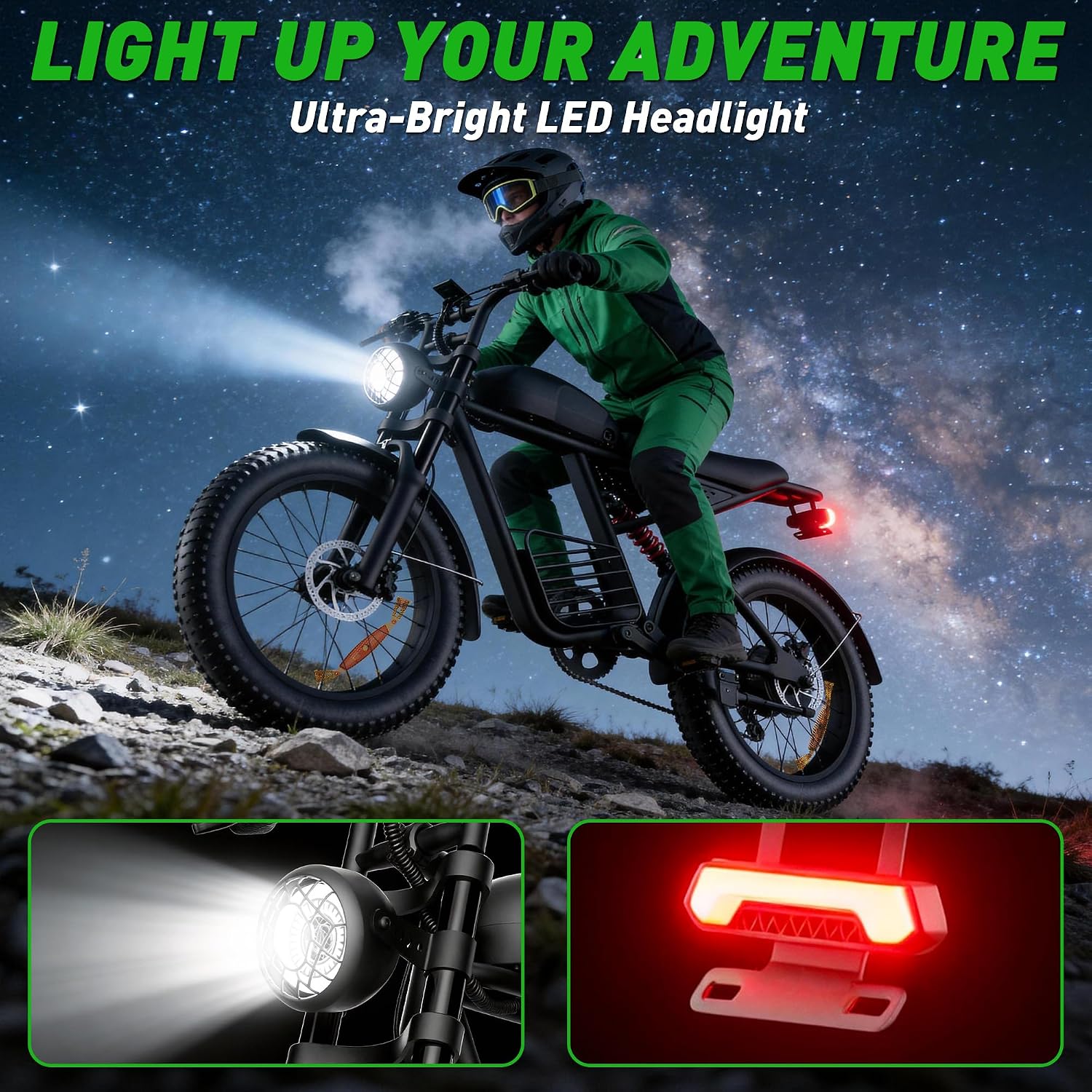 20 Inch Adult Electric Bike, 1500W/3000W Peak Motor 30-38MPH Max 50-90 Mile 15.6/18.9Ah/35Ah Battery, Motorcycle Type ebike,Shipped from USA