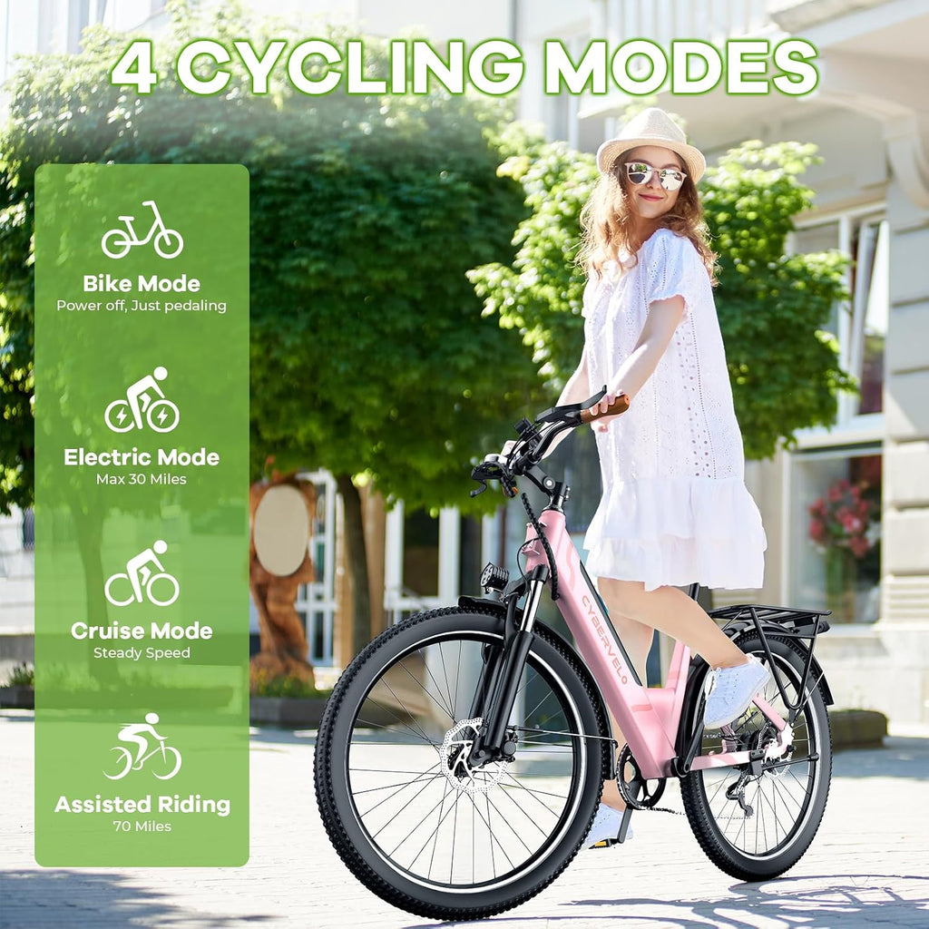 YorkE 26“ Electric Bike for Adult,1000W Peak, up 80 Miles Removable Battery Ebike,Adult Electric Bicycles for All Terrain,Men Women E Bike, 7-Speed