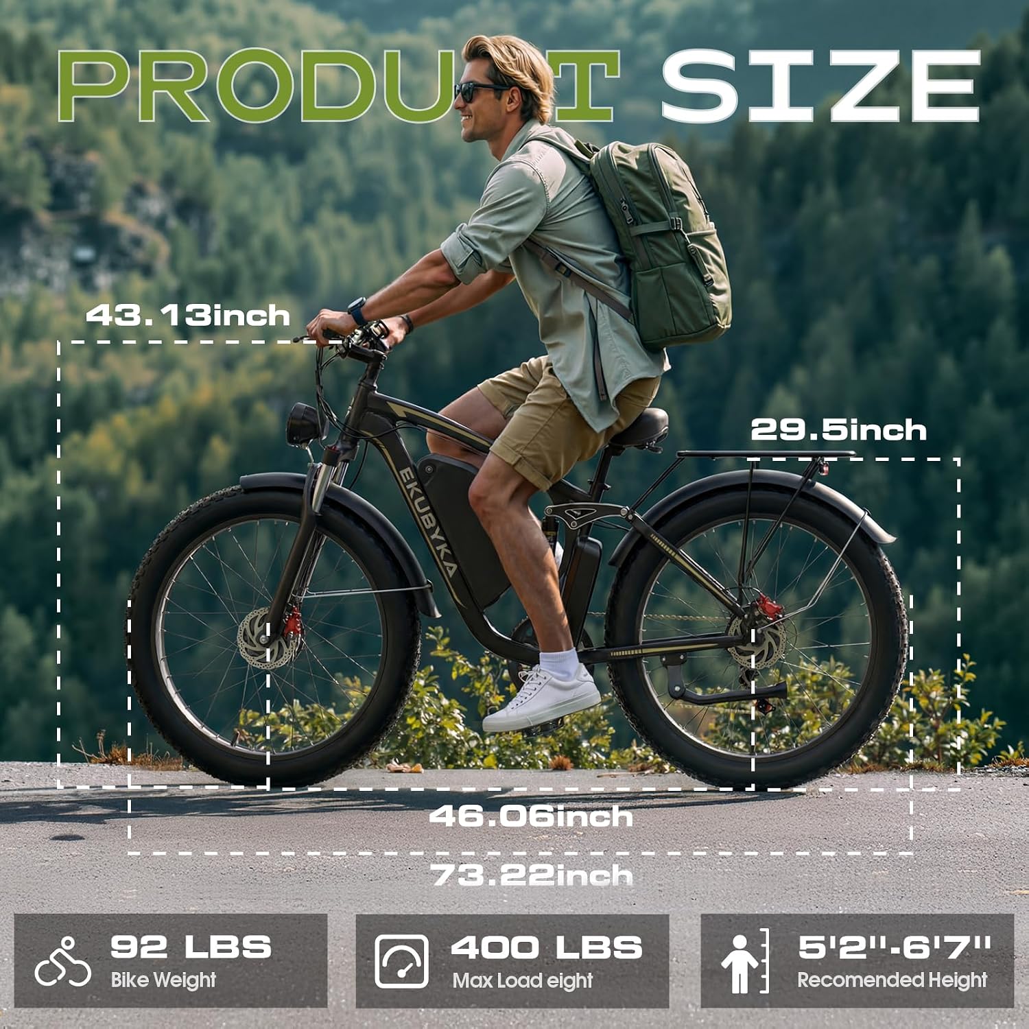 9000W Dual Motor Electric Bike for Adults, 48MPH Fast Full Suspension Ebike, 52V 36Ah Removable Battery for 120 Miles Range, 26 Inch Fat Tire Dual Shock All-Terrain E-Bike, 400lbs Capacity
