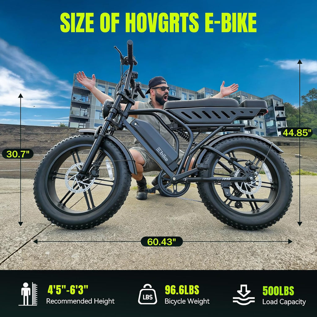 TS TST GRP LLC Electric Bike for Adults, 1500W Peak Ebike, 48V 15AH Waterproof Removable Battery, 7 Speed, 28 MPH Max, 20" Electric Off-Road Bike