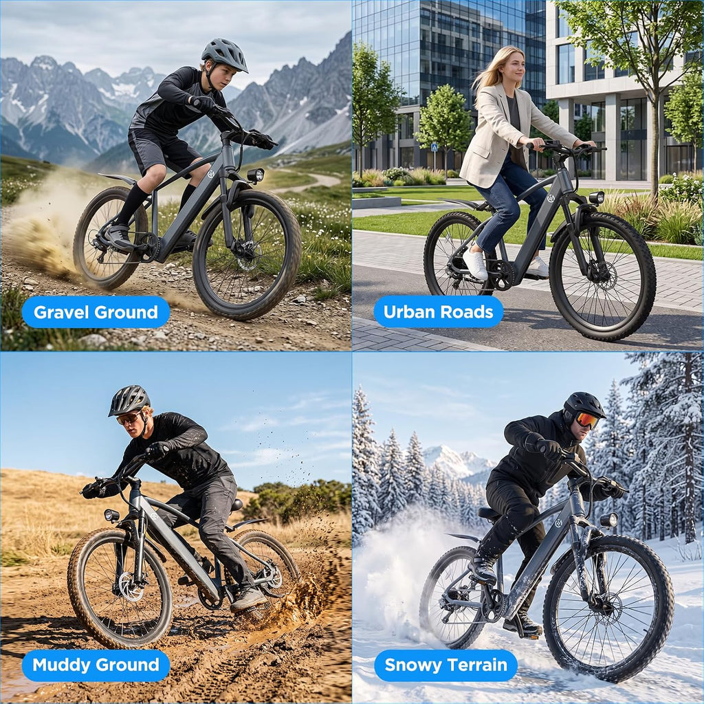 Electric Bike for Adults and Teens, 1000W Peak Motor, 22 Mph 42 Miles Ebike | 24'' Electric Mountain Bike, 5-Speed Pedal-Assist Modes, Range30/50 Miles, Dual Disc Brakes Eletric Bike with 7-Speeds